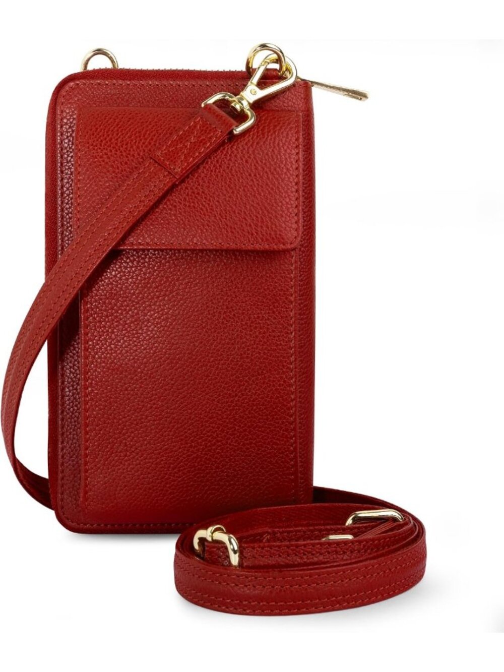 Stylish Leather Crossbody Bag for Women, RFID Blocking Wallet with Adjustable